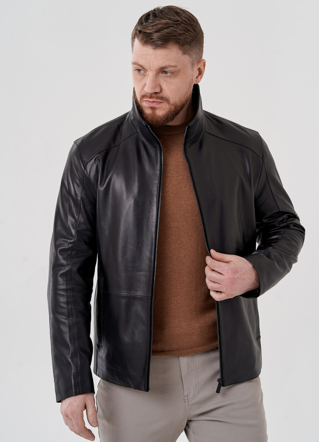 Мужская кожаная куртка  модель № 24404 универмаг малина