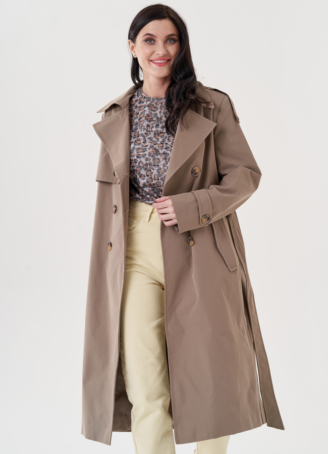 Плащ женский с английским воротником   модель № 24470 универмаг малина