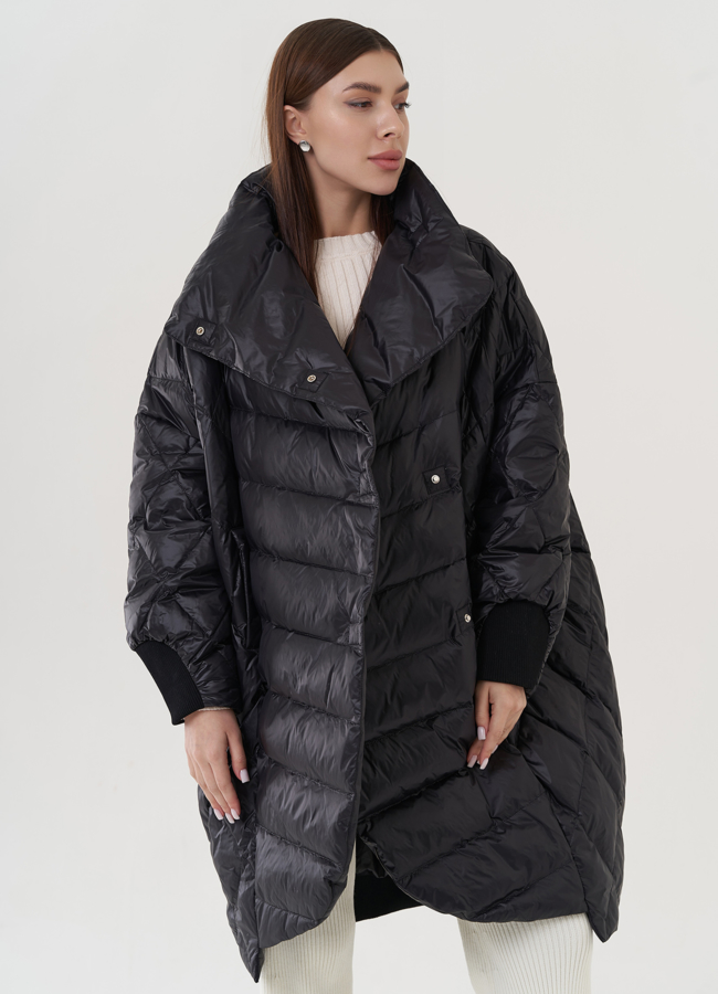 Женский пуховик оверсайз  модель № 25960 универмаг малина