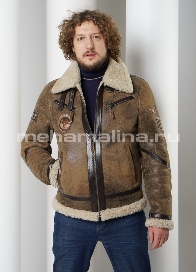Дубленка пилот мужская  модель № DM-129 универмаг малина
