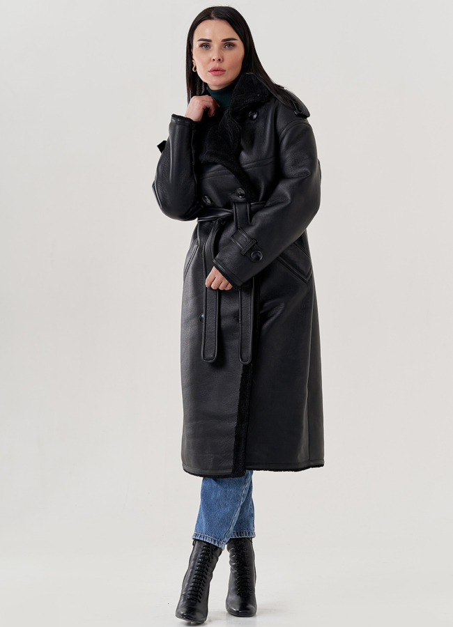 фото Дубленка женская из искусственной кожи  модель № 79490