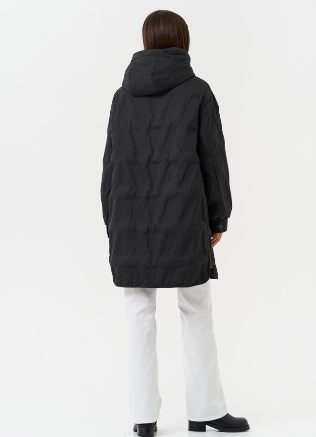 Демисезонное пальто с капюшоном модель № 27880 универмаг малина