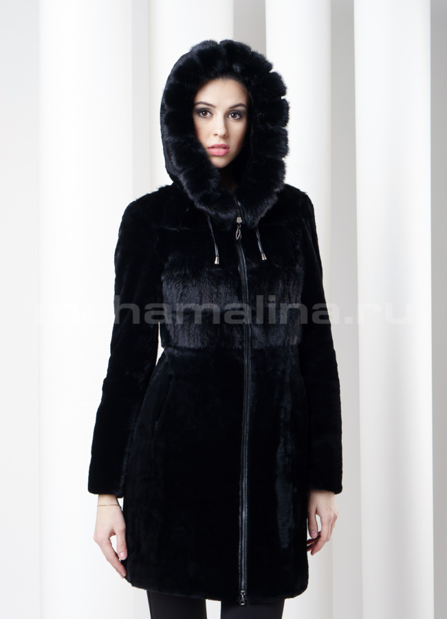 фото Шуба мутон, манишка норка модель № S-131
