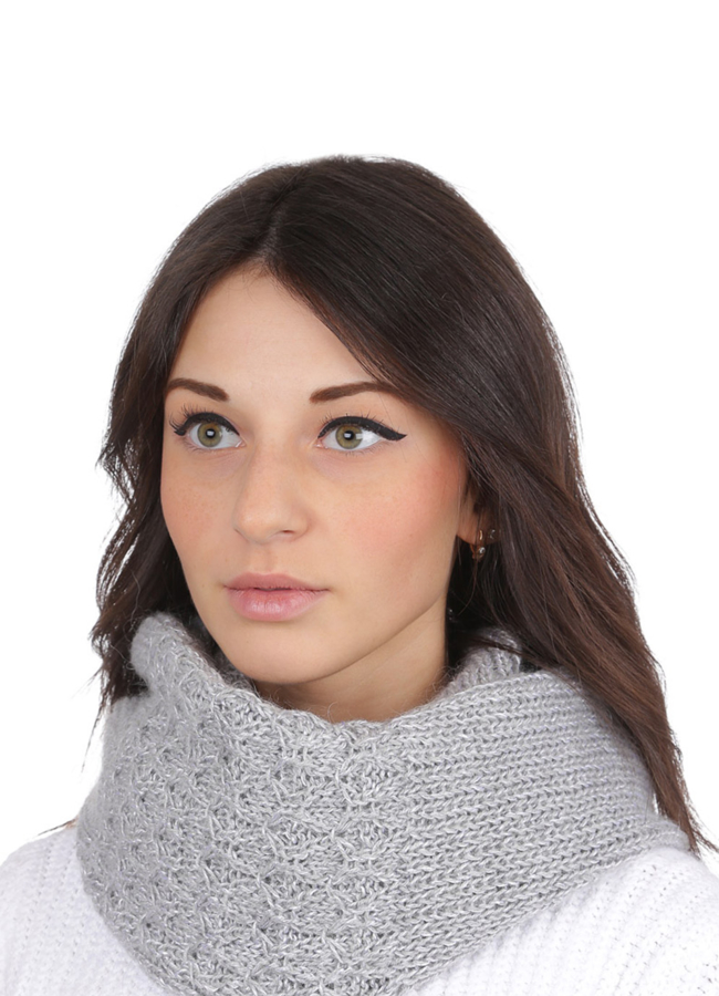 Снуд модель № А-66 меха малина