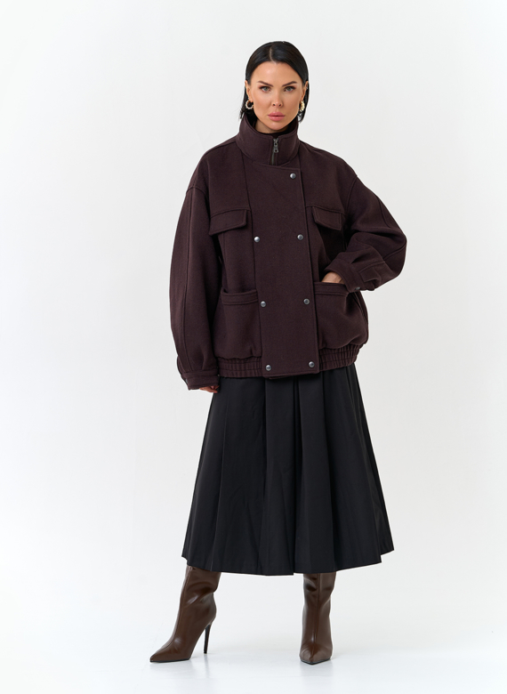 Женское укороченное пальто бомбер