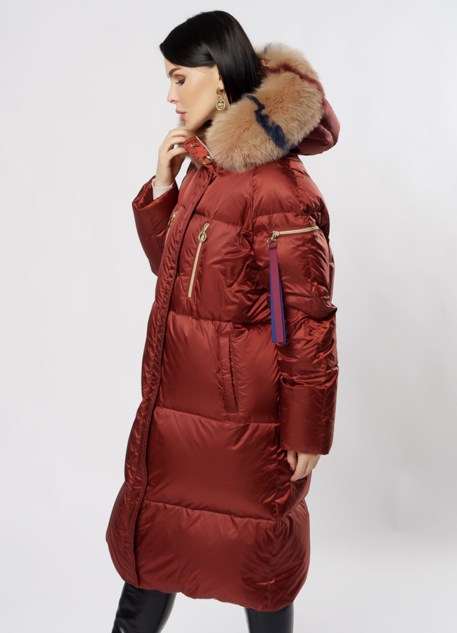 Пуховик Florence Mode красного цвета модель № 19СА-14 универмаг малина