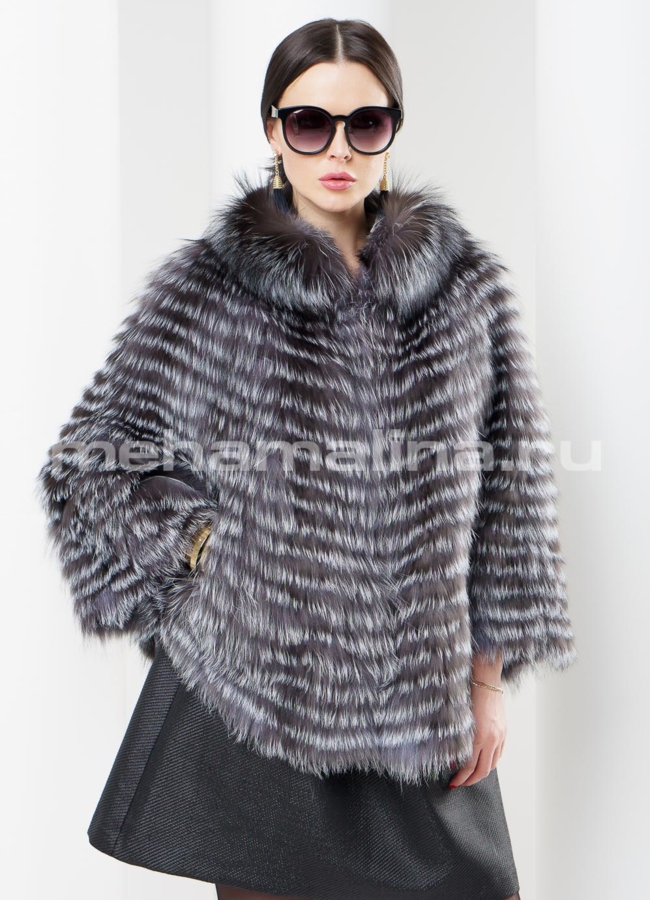 Облегченное Болеро из чернобурки модель № S-410 меха малина