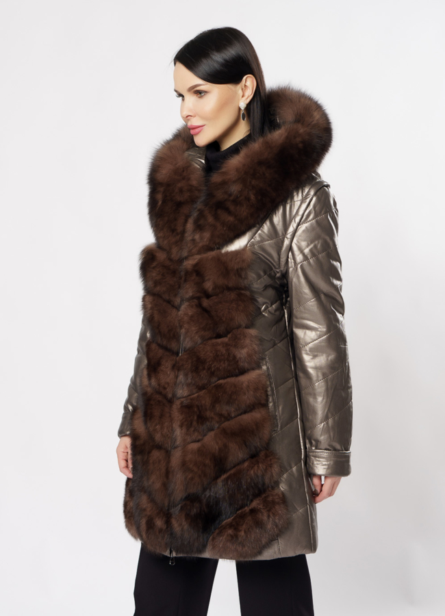 Пуховик с мехом модель № 15559 в кредит