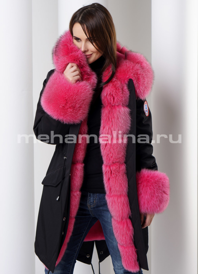 Меховая парка Malina siberian wear модель № П-164 меха малина