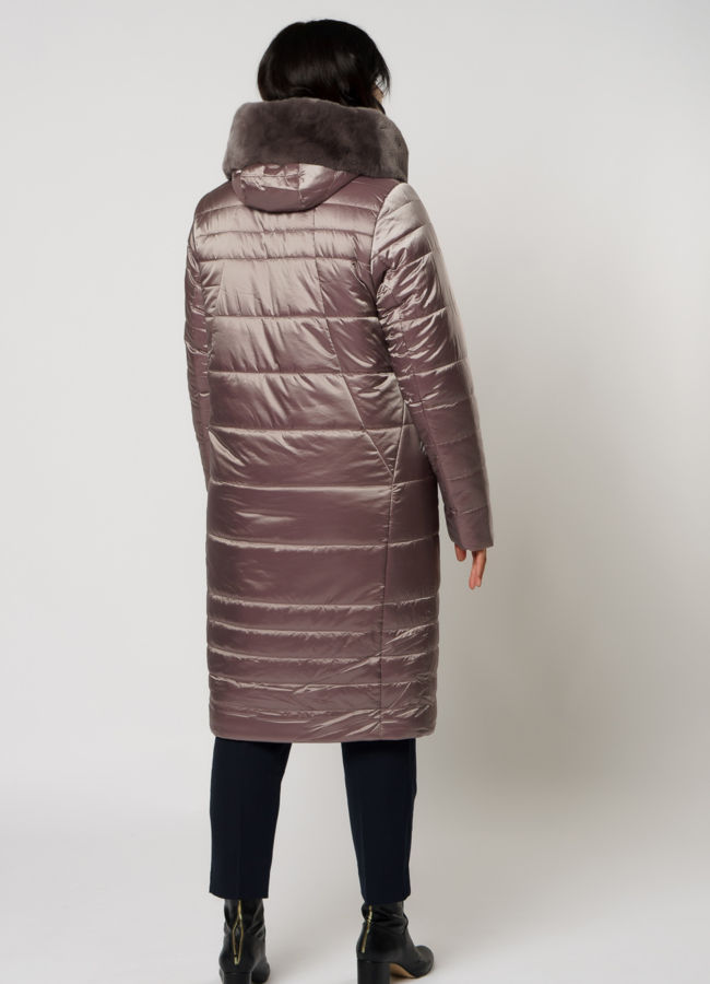 Пуховик с капюшоном на молнии модель № 1963 в кредит