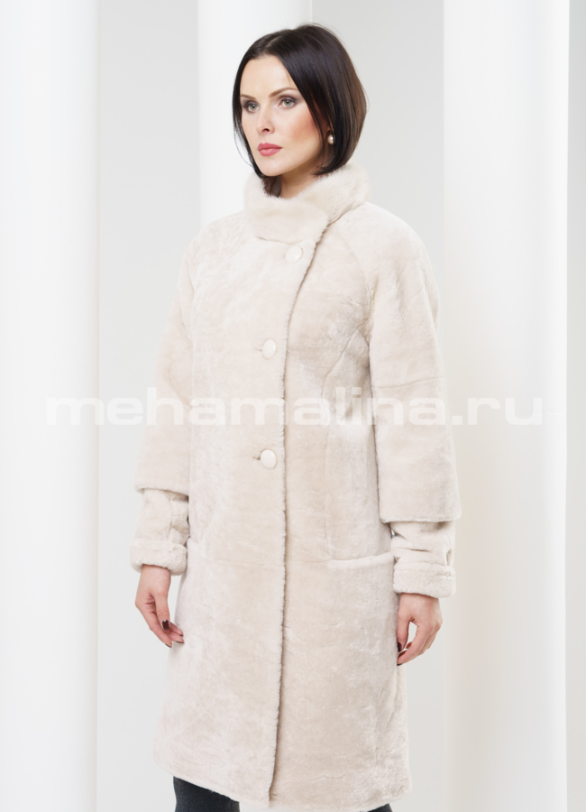 фото Шуба астраган, отделка норка модель № S-328