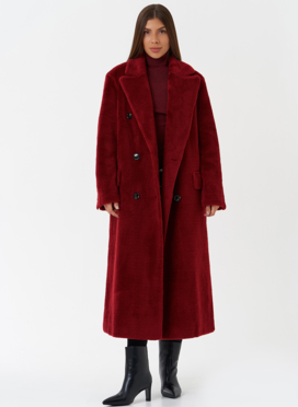 Пальто из шерсти с английским воротником