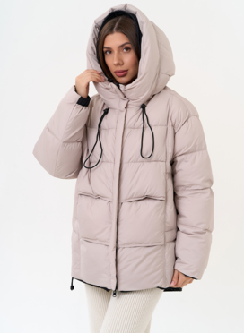 Двухсторонний женский пуховик с капюшоном Двухсторонний женский пуховик с капюшоном