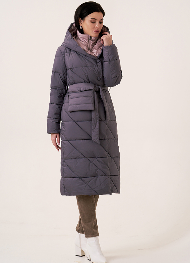 фото Пуховик на био пухе с капюшоном  модель № 110119