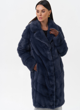 Норковая шуба с английским воротником 