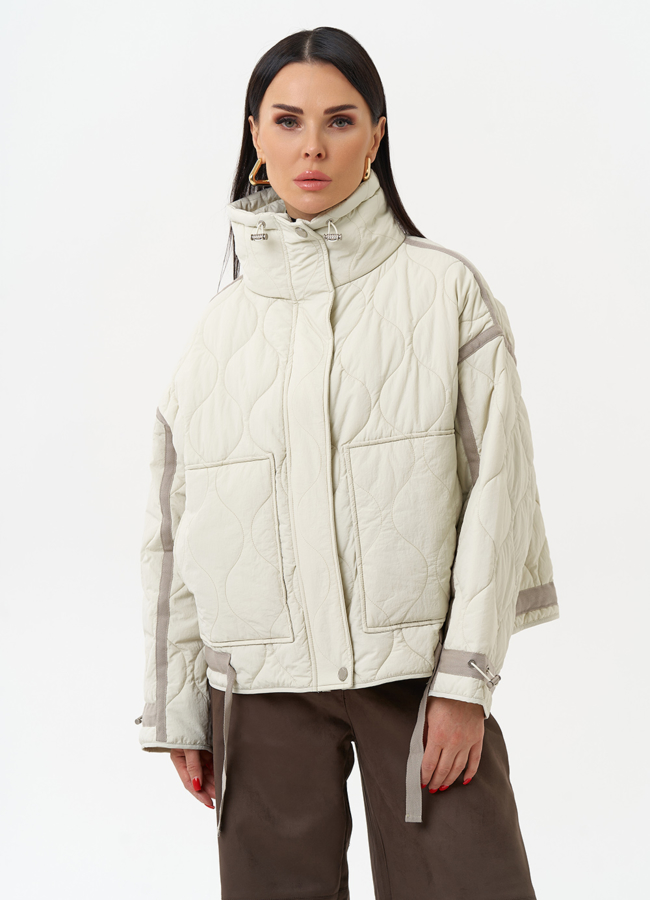 Короткая куртка с воротником стойкой модель № 30050 универмаг малина