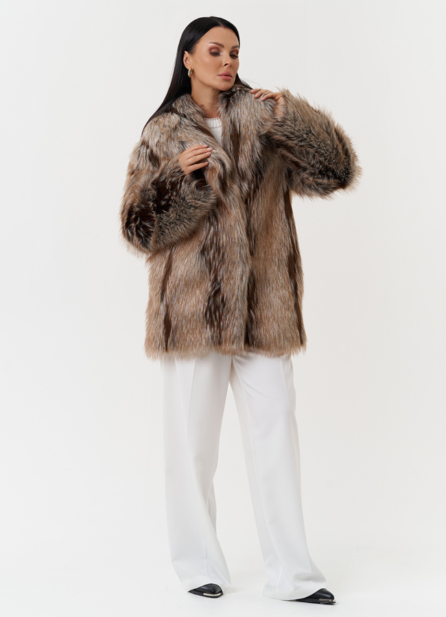 Шуба из эко меха под лису модель № 28684 в кредит