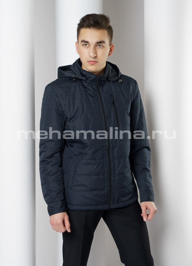 Куртка из текстиля на молнии с капюшоном модель № 1912 меха малина