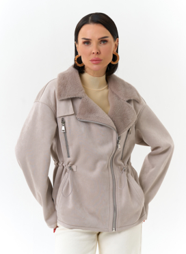 Женская дубленка из эко замши