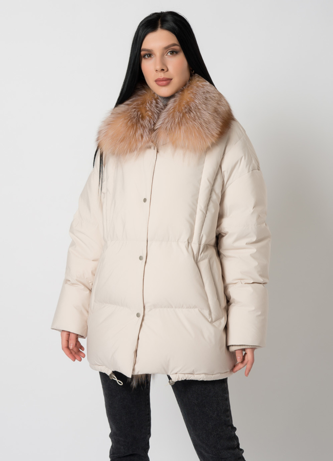 Пуховик с натуральным мехом модель № 2316 универмаг малина