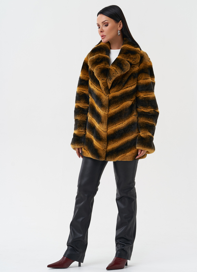 фото Шуба из меха кролика модель № 28445