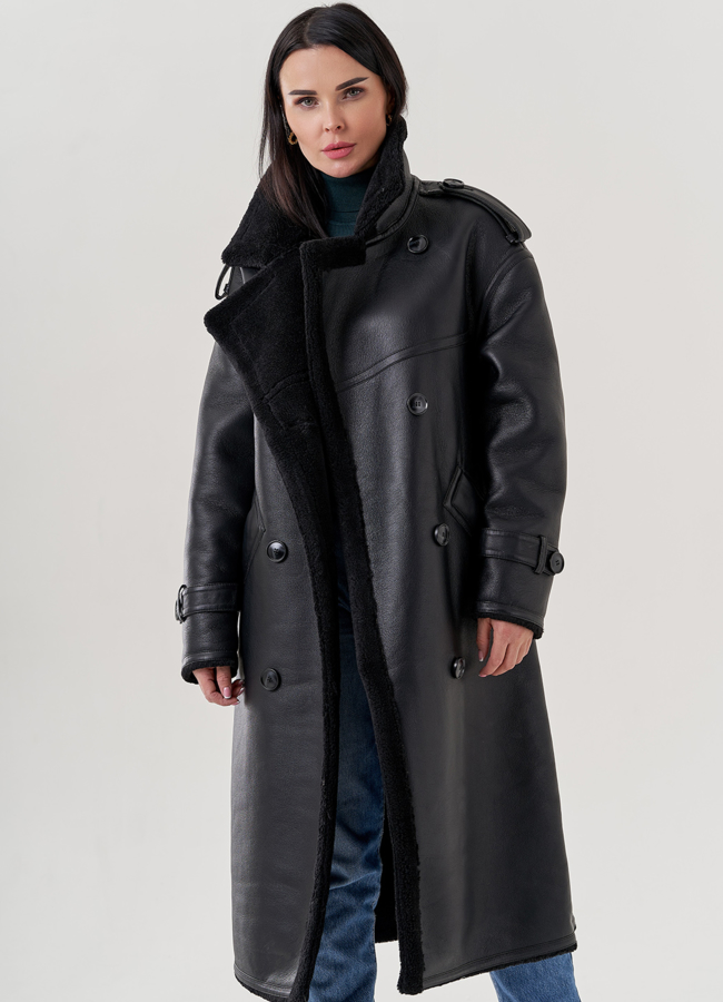 Дубленка женская из искусственной кожи  модель № 79490 универмаг малина