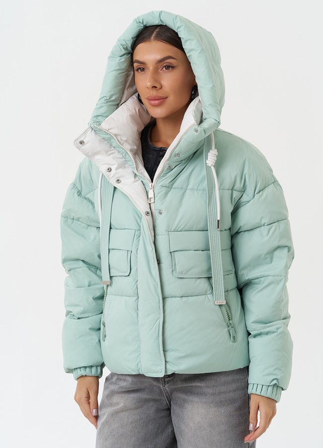 Яркая куртка с капюшоном модель № 28494 универмаг малина