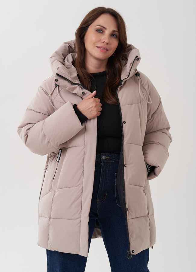 Женский пуховик с капюшоном  модель № 24953 в рассрочку