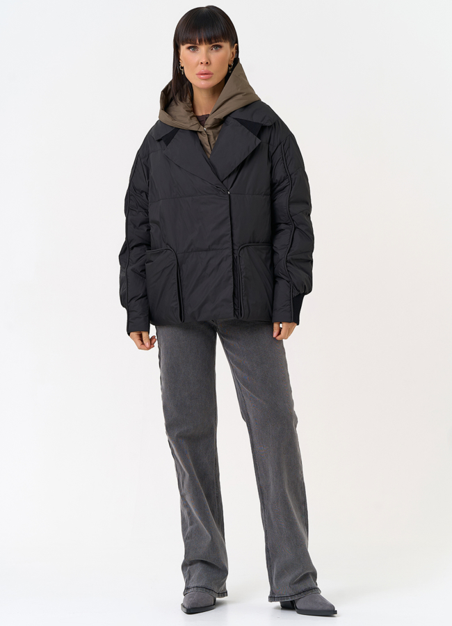 Женская куртка со съемным капюшоном модель № 31545 в рассрочку