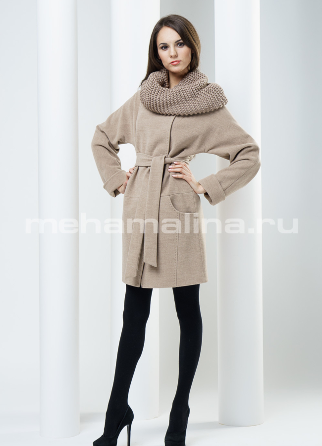 Пальто женское с декоративной строчкой модель № BP-13 в кредит