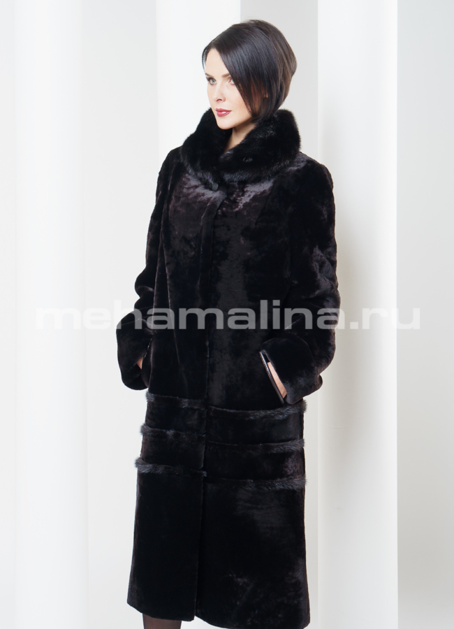 фото Шуба из мутона, воротник норка модель № S-303