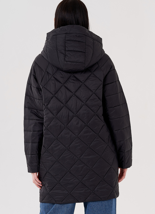 Женское полупальто с капюшоном  модель № 24336 универмаг малина