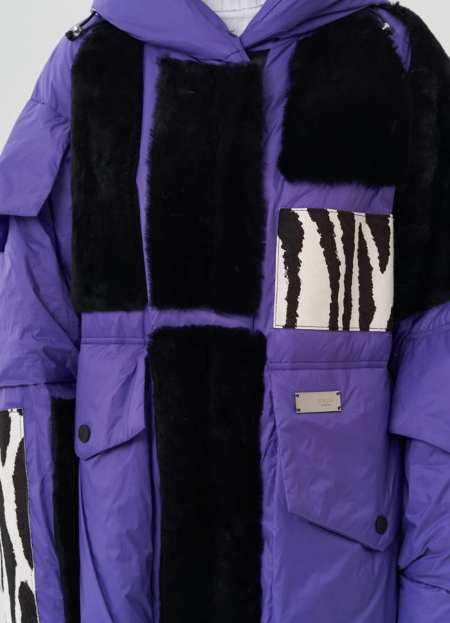 Куртка оверсайз фиолетового цвета модель № 25480 универмаг малина