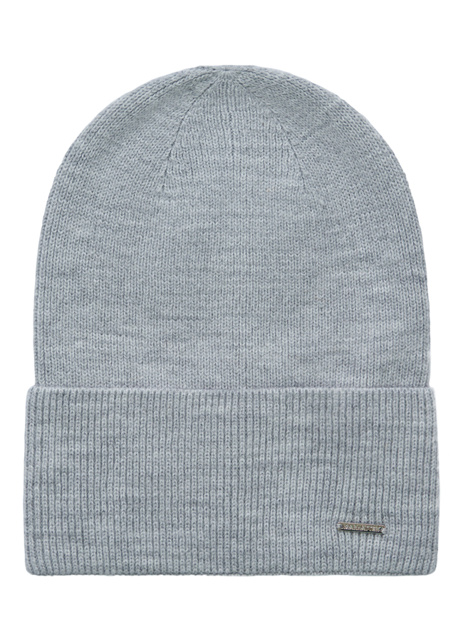 Демисезонная шапка бини в сером цвете модель № 12304 в рассрочку