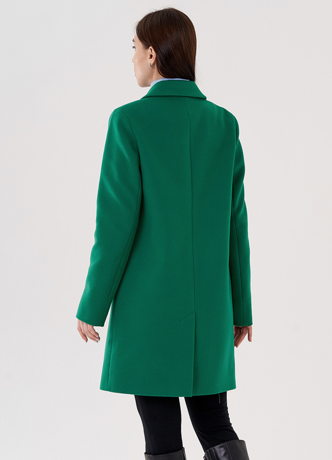 фото Женское пальто-пиджак в зеленом цвете модель № 24326