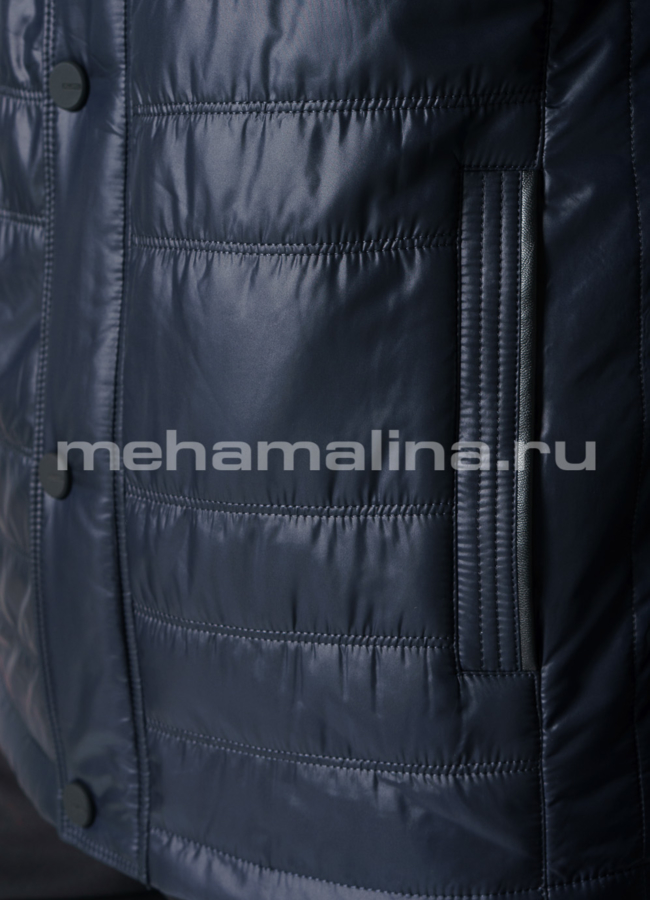 Куртка прямого силуэта темно-синего цвета модель № 319 универмаг малина