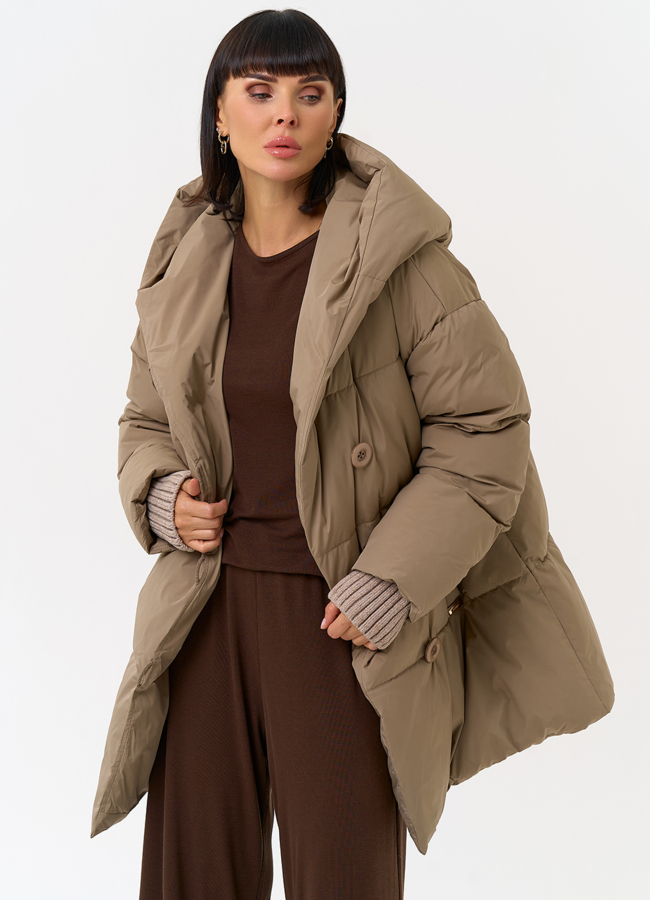 Женский пуховик с акцентными пуговицами модель № 31518 универмаг малина Женский пуховик с акцентными пуговицами модель № 31518 универмаг малина