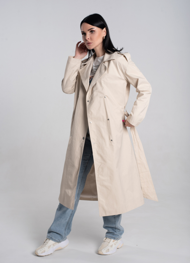 Плащ женский с английским воротником   модель № 24550 в кредит