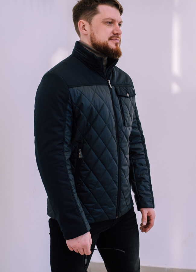 Мужская куртка синего цвета  модель № 22533 в кредит