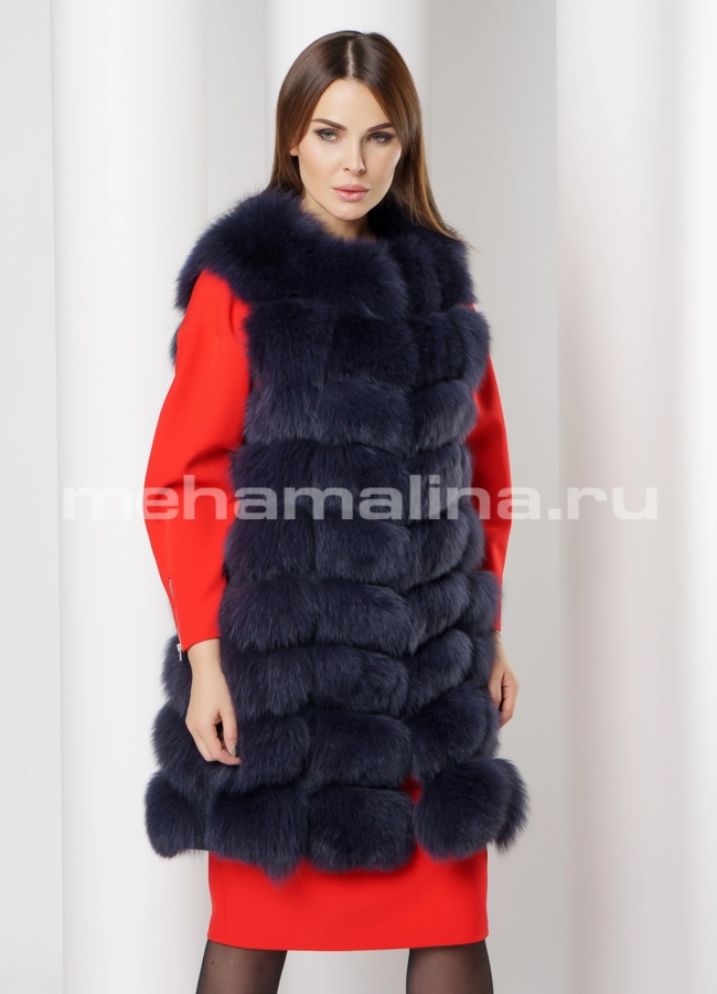 Жилет из песца  модель № M-159 универмаг малина