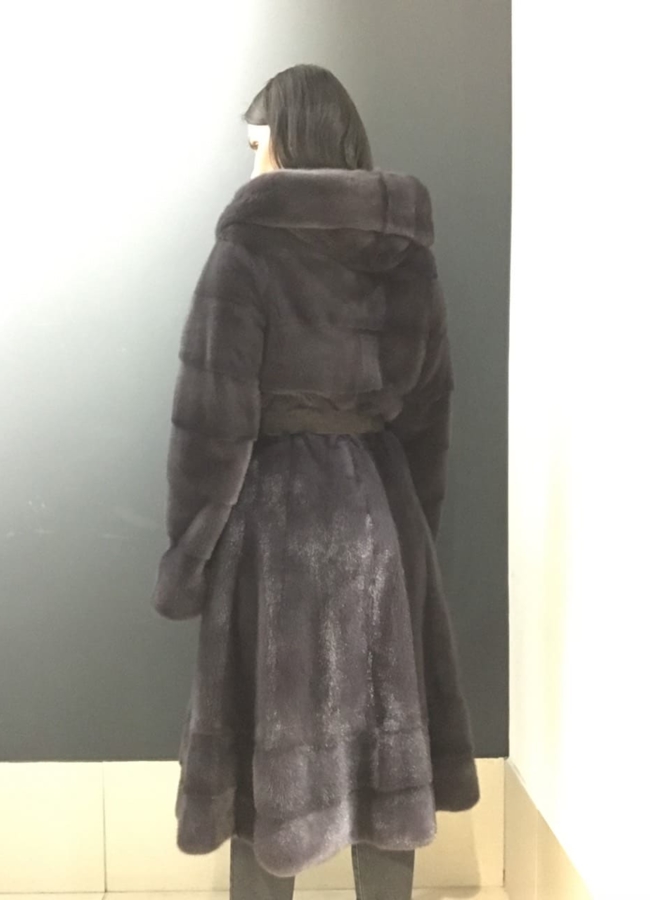 фото Шуба из норки с капюшоном модель № S-757