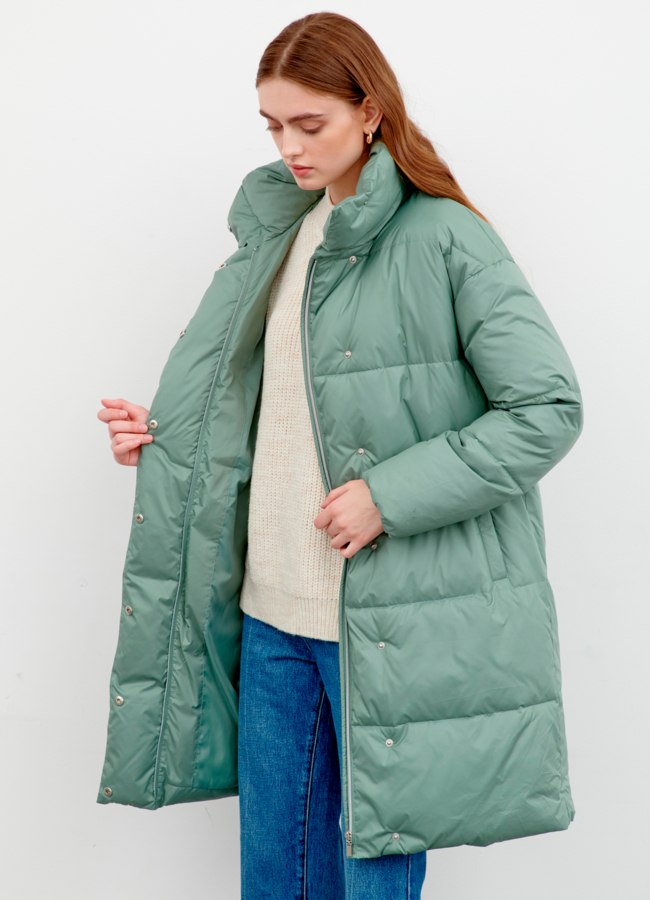 Пуховик в светло-зеленом цвете модель № 78915 универмаг малина