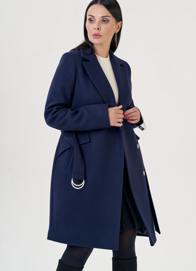 Женское пальто с поясом модель № 22953 в кредит