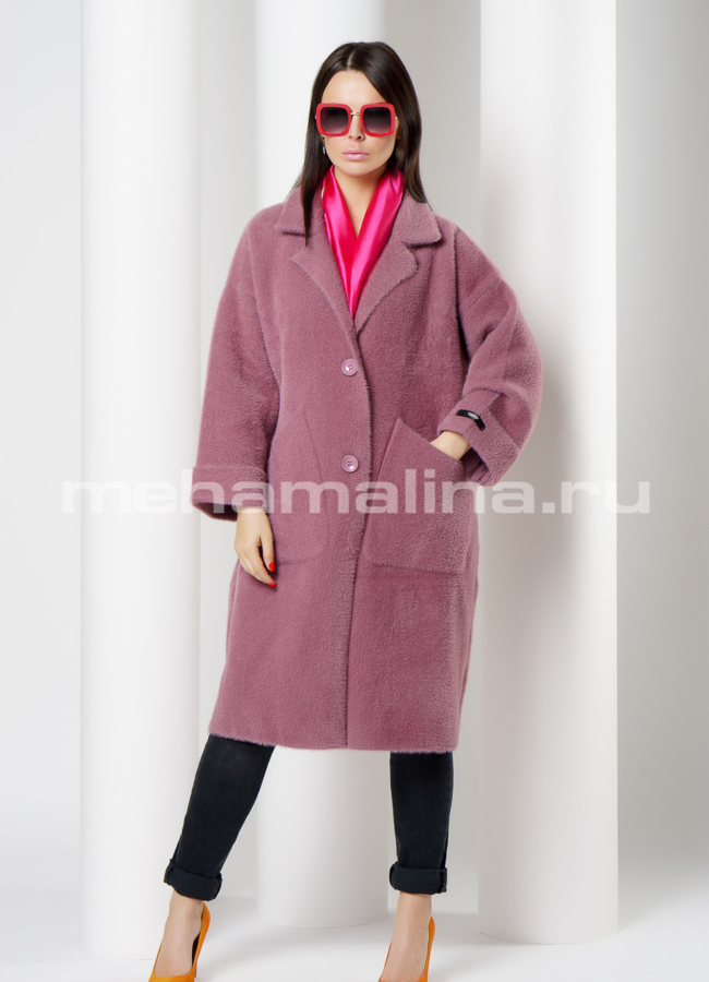 Пальто oversize с английским воротником на кнопках модель № 9807 в рассрочку