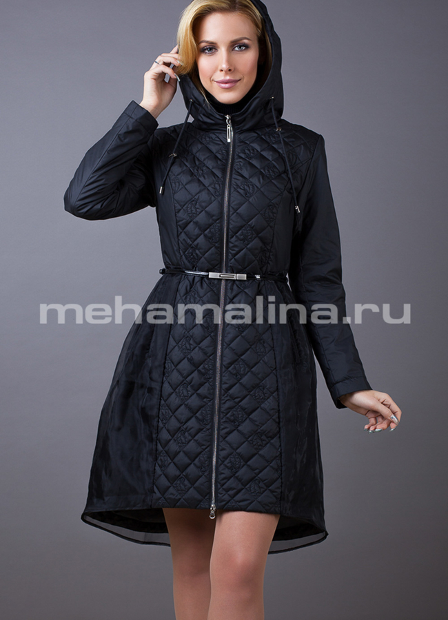 Плащ  модель № PK-55 меха малина