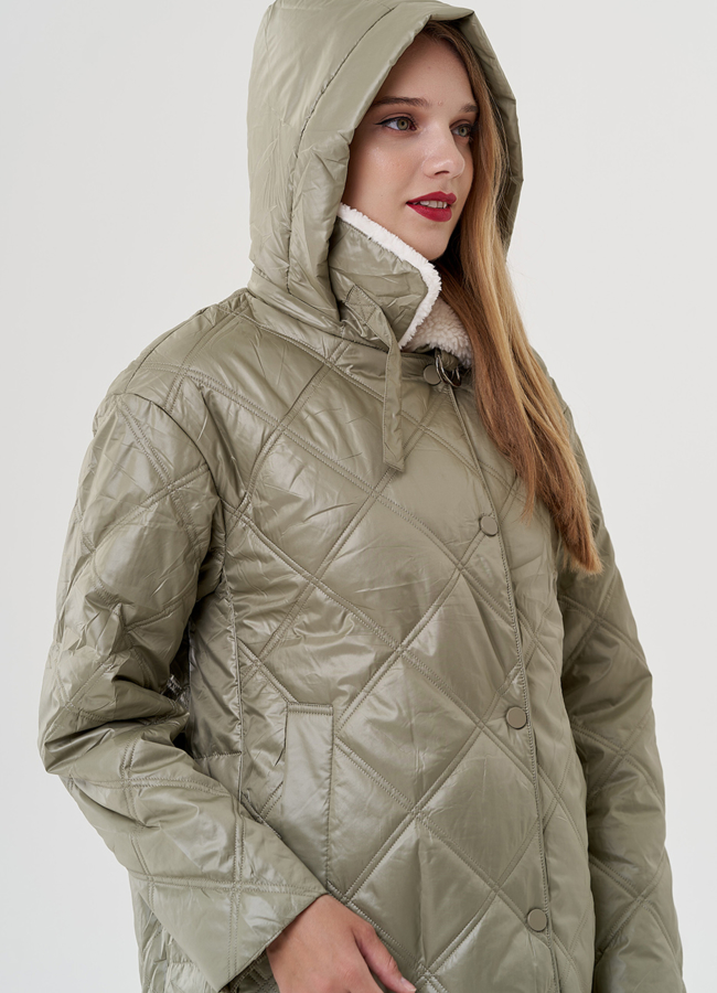 Женское полупальто в светло-зеленом цвете модель № 81216 универмаг малина