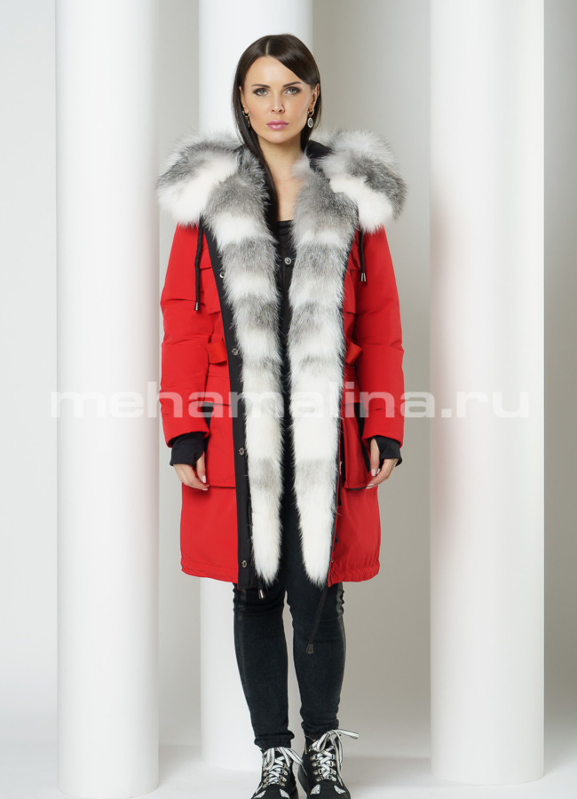 фото Красная парка с арктической лисой  модель № 613
