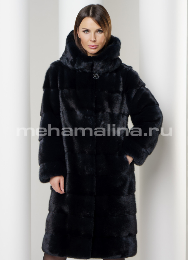 фото Шуба с капюшоном из норки модель № S-577