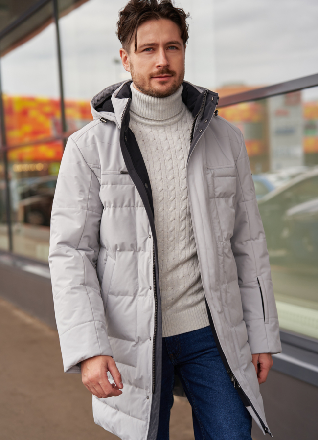 Пуховик мужской с капюшоном  модель № 23565 в рассрочку