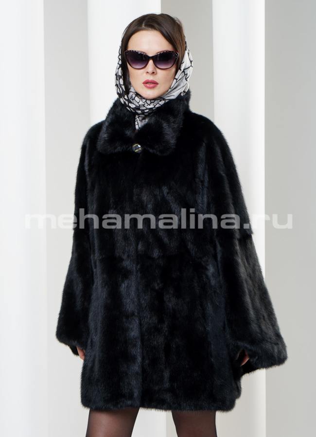 Манто из норки, воротник стойка модель № S-283 в рассрочку Манто из норки, воротник стойка модель № S-283 в рассрочку